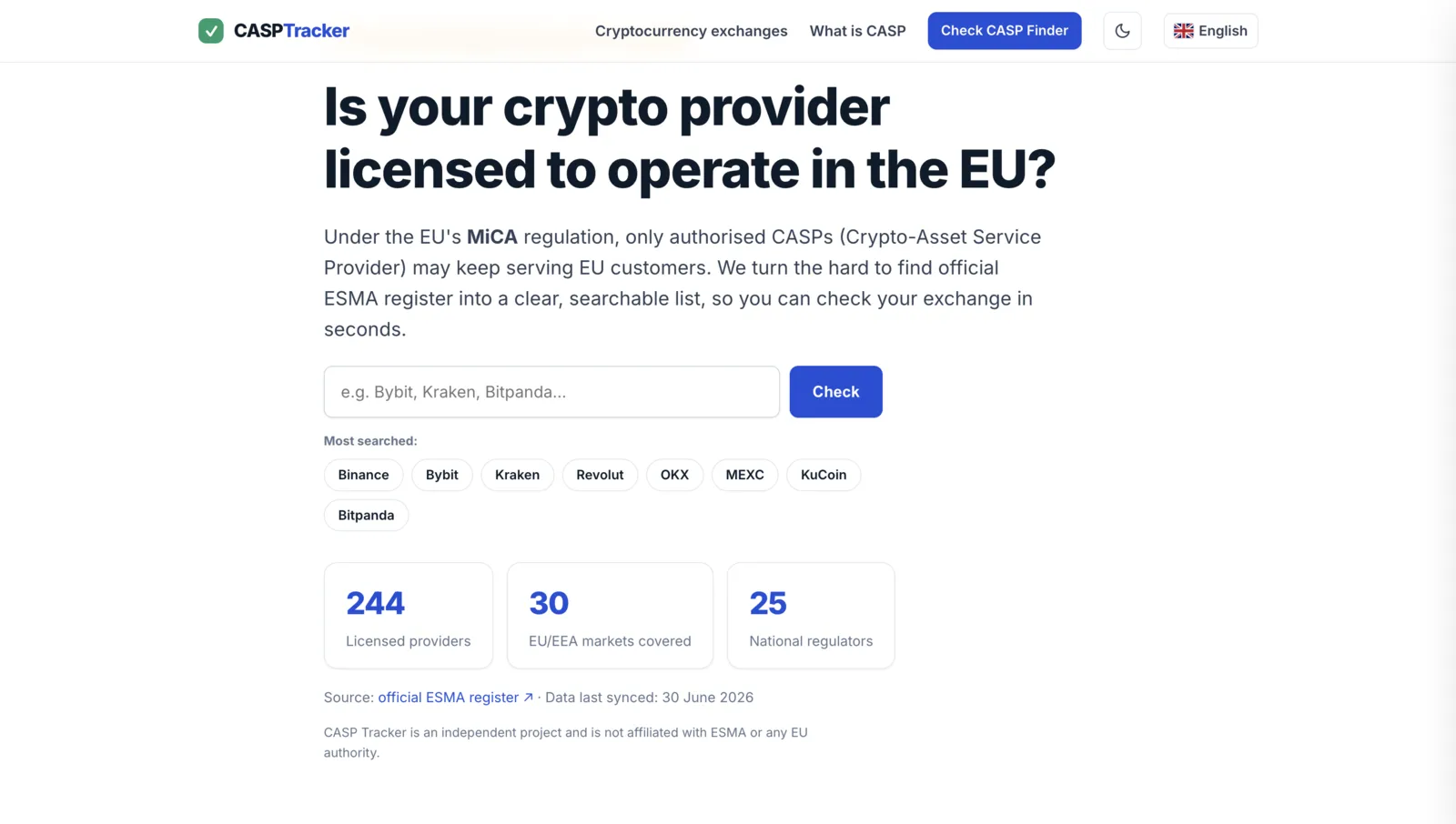 The official MiCA register — is your provider licensed to operate in the EU?